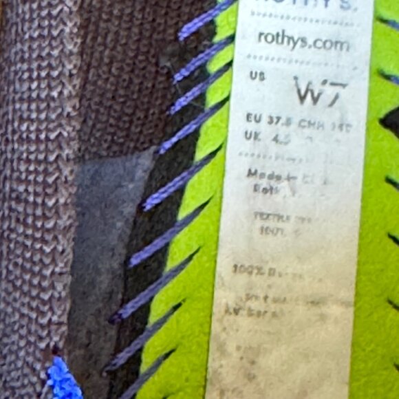 Rothys Womens Pointed Toe Flats Black W7 EU 37.5 Washable Knit Sustainable Shoes - Picture 4 of 9